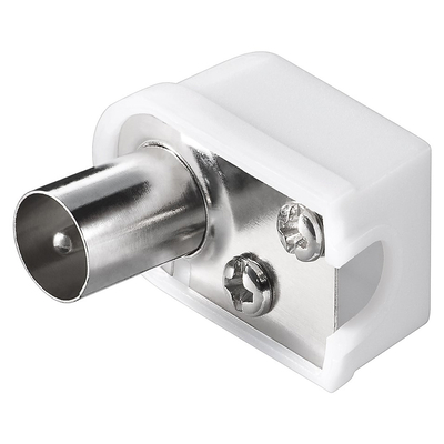 Product Βύσμα Goobay coaxial 11502, γωνιακό, αρσενικό, λευκό, 10τμχ base image