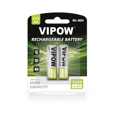 Product Επαναφορτιζόμενες μπαταρίες Vipow AA HR6 1.2V 2600mAh (2 τμχ) base image
