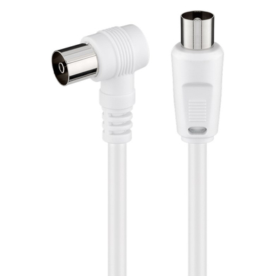 Product Goobay Καλώδιο Κεραίας Αρσενικό Σε Θηλυκό 11712, Γωνιακό, 1.5m, Λευκό base image