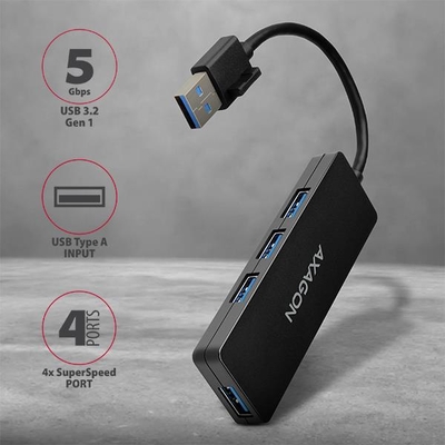 Product USB Hub Axagon I/O Usb3.2 4Port Slim/0.14M Hue-G1A base image