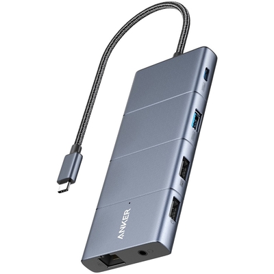 Product Docking Station Anker 565 USB-C (11-in-1) 10Gbps HDMI DP 100W USB-C microSD gray base image