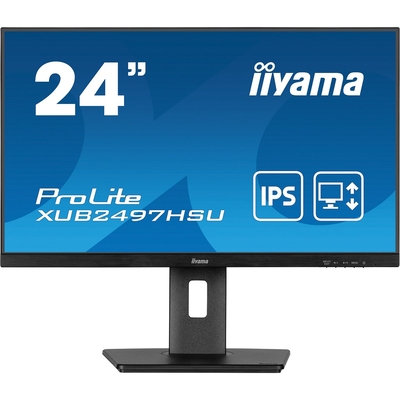 Product Monitor 24" Iiyama (1920x1080) ProLite XUB2497HSU-B2 16:9 FHD IPS 1ms 100Hz USB-Hub HDMI DP Black base image