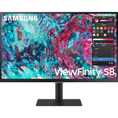 Product Monitor 27" Samsung (3840x2160) ViewFinity S8 S27B800TGU 16:9 5ms IPS HDMI 2xThunderbolt4 4K Black base image