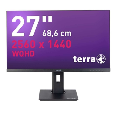 Product Monitor 27" Terra (2560x1440) 2775W PV v3 16:9 WQHD 5ms 75Hz HDMI DP USB-C RJ45 Black base image