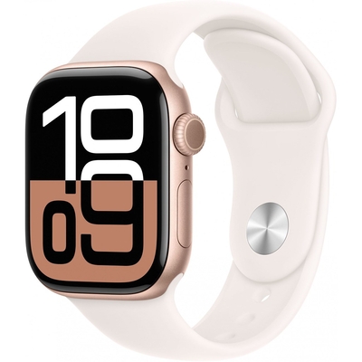 Product Smartwatch Apple Watch Series 10 42mm Rose Gold Aluminium with Light Blush Sport - M/L base image