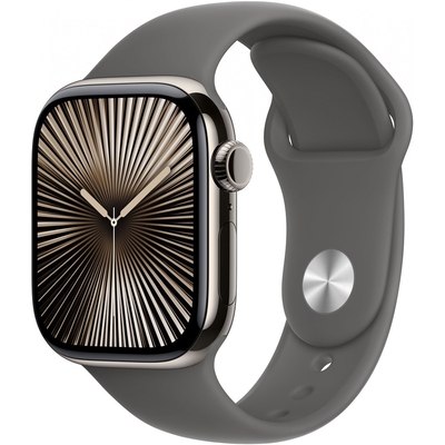Product Smartwatch Apple Watch Series 10 Cellular 42mm Natural Titanium with Stone Grey Sport - M/L base image