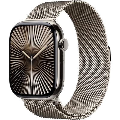 Product Smartwatch Apple Watch Series 10 Cellular 46mm Natural Titanium with Natural Milanese Loop - M/L base image
