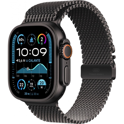 Product Smartwatch Apple Watch Ultra 2 Cellular 49mm Black Titanium with Black Titanium Milanese Loop - M base image