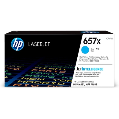 Product Toner HP 657X original LaserJet cartridge CF471X Cyan High Yield base image