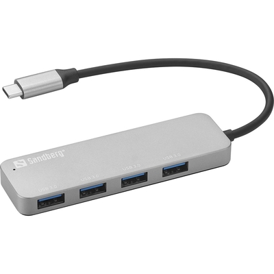 Product USB Hub Sandberg 336-20 USB-C 4-Port 4xUSB 3.0 SuperSpeed Silver base image