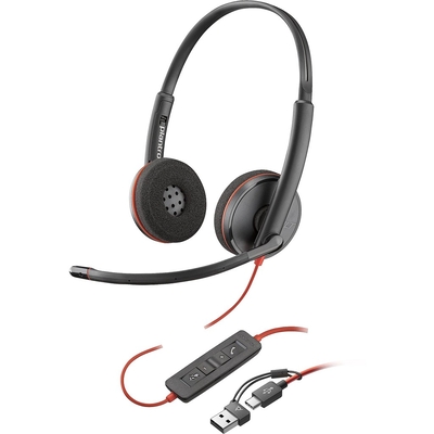 Product Ακουστικά VOIP HP Poly Blackwire C3225 Stereo USB-C/A & 3,5 mm base image