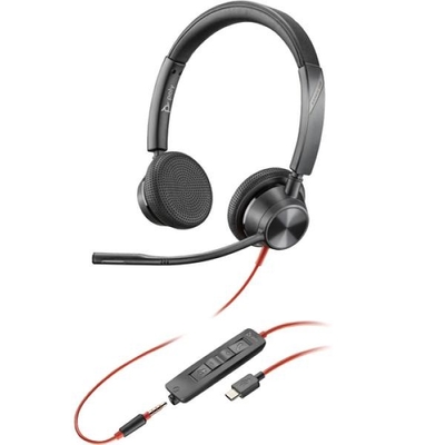 Product Ακουστικά VOIP HP Poly Blackwire C3325 Stereo USB-C/A & 3,5 mm base image