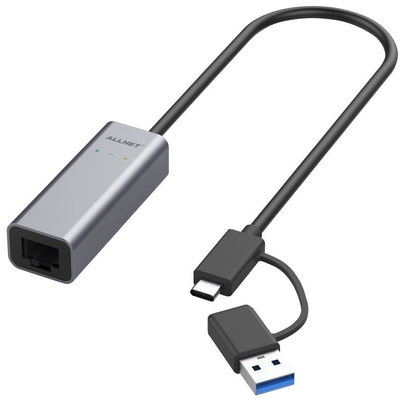 Product Αντάπτορας Δικτύου USB Allnet 3.0 Typ-C&A 2.5 Multi ALL-NC-2.5G-USBC/A ALLTRAVEL base image