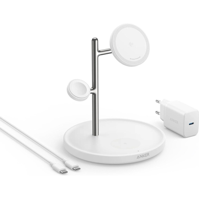 Product Ασύρματος Φορτιστής Anker MagGo Wireless Charging Station 3-in-1 faltbar white base image
