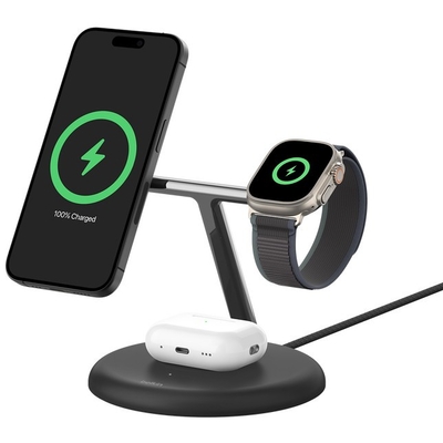 Product Ασύρματος Φορτιστής Belkin BoostCharge Pro 3-in-1-charging Station with Qi2, Black base image