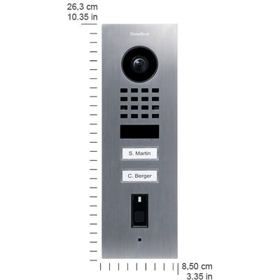 Product Θυροτηλεόραση DoorBird IP Video T?rst. D1102FV Fingerpr. Edels. V2A, Unterpu base image
