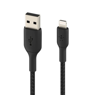 Product Καλώδιο USB Belkin Lightning Lade/Sync ummantelt mfi 2m Black base image