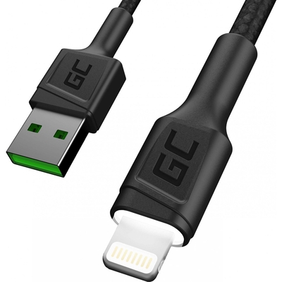 Product Καλώδιο USB Green Cell USB 3.0 > Lightning (ST-ST) 1,2m LadeCable LED Black base image