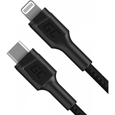Product Καλώδιο USB Green Cell USB-C > Lightning (ST-ST) 1m LadeCable Black base image