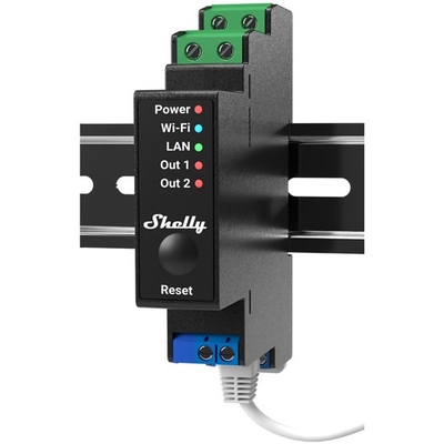 Product Ρελέ Ράγας Shelly Relais Pro 2PM WLAN LAN Max. 25A 2 Kan?le 1 Phase BT Measuring base image