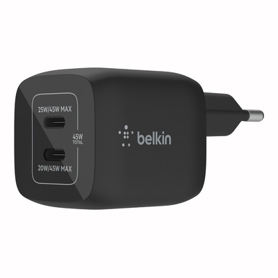Product Φορτιστής Πρίζας Belkin 45W Dual USB-C GaN Power Deliver, PPS, blk base image