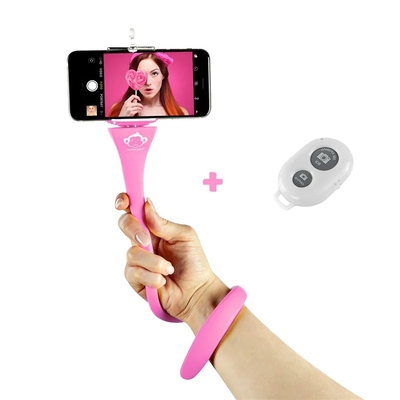 Product Ευέλικτο Selfie Stick Monkeystick Για Smartphone/Action Cameras Με Τηλεχειριστήριο Βτ Ροζ base image