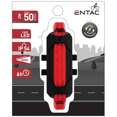 Product Φώς Ποδηλάτου Entac Πλαστικός 2W Κόκκινο base image