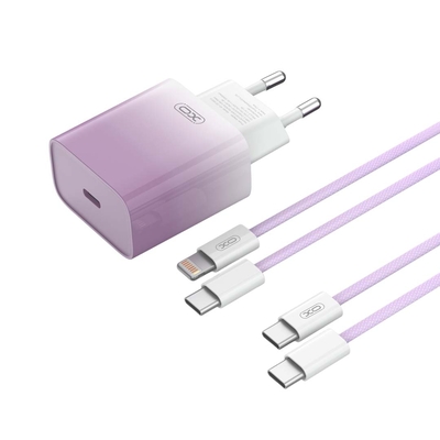 Product Φορτιστής Πρίζας XO CE18 Γρήγορος EU 30W USB-C Με Type-C (NB260) Μωβ base image