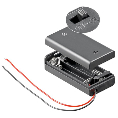 Product Θήκη Μπαταρίας Goobay με διακόπτη 12443, 2x AA LR6, αδιάβροχη, μαύρη base image