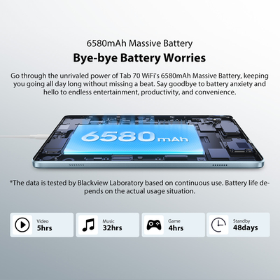 Product Tablet Blackview Quadcore 10.1' (4GB+64GB) TAB70 WIFI Android 13 Grey base image