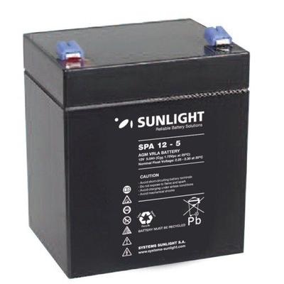 Product Μπαταρία Μολύβδου SunLight 12V 5A Τετράγωνη 6.3 για UPS base image