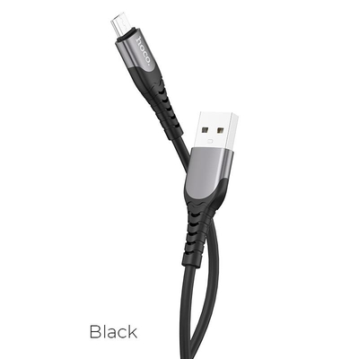 Product Καλώδιο Φόρτισης Hoco U80 Cool Silicone Charging Cable For Micro, Μαύρο base image