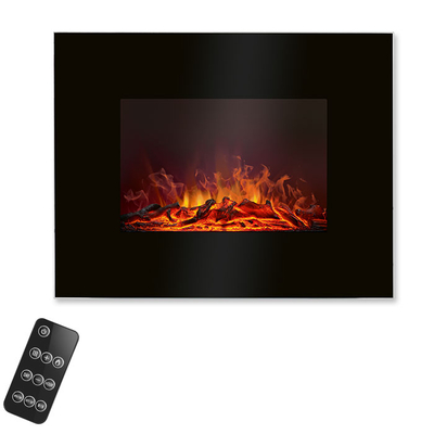 Product Ηλεκτρικό Τζάκι Τοίχου 1850w Με Τηλεχειριστήριο, Σε Μαύρο Χρώμα. base image