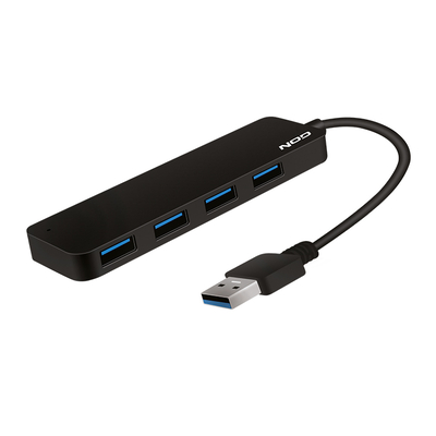 Product Usb Hub Αλουμινίου  4 Θυρών / Usb 3.2 Gen 1x1 Σε Μαύρο Χρώμα, Με Σύνδεση Type-A base image
