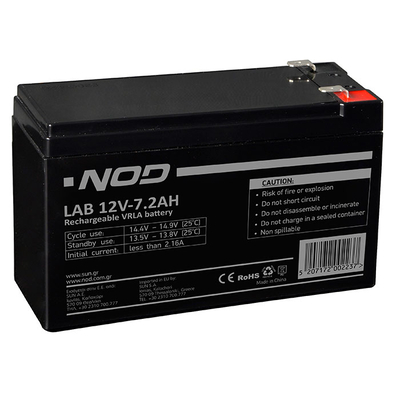 Product Μπαταρία μολύβδου Nod LAB 12V 7.2AH base image