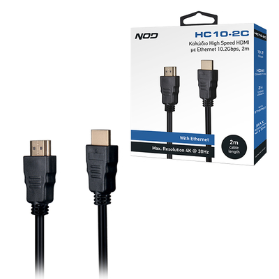 Product Καλώδιο HDMI Nod High speed με Ethernet 10.2Gbps,  αρσ. - αρσ. 2m. base image