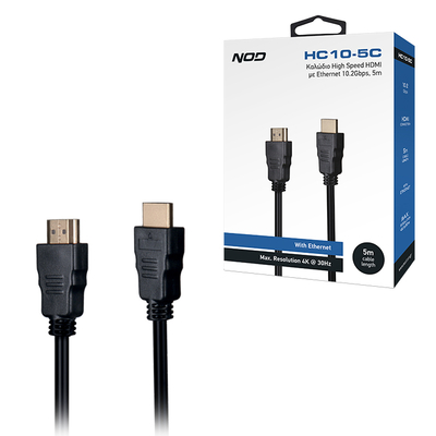 Product Καλώδιο HDMI Nod High speed με Ethernet 10.2Gbps,  αρσ. - αρσ., 5m. base image