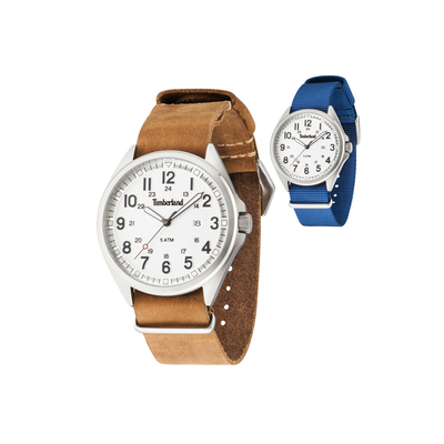 Product Ανδρικό Ρολόι Timberland 14829Js01As (50mm) Δερμάτινο Λουράκι Καφέ base image