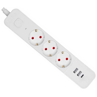 Product Πολύπριζο Entac 3 Θέσεων με Διακόπτη D2 1.5m 2xUSB-A x 1xUSB-C 3G1.5 base image
