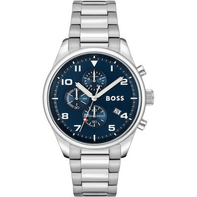 Product Ανδρικό Ρολόι Hugo Boss 1513989 (44mm) Μεταλλικό Μπρασελέ Ασημί base image