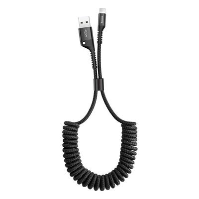 Product Καλώδιο USB to Lightning Baseus Spring-loaded 1m 2A (black) base image