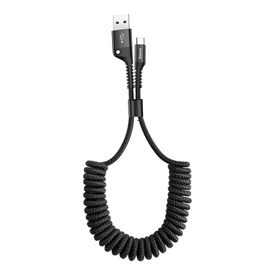 Product Καλώδιο USB to USB-C Baseus Spring-loaded 1m 2A (Black) base image
