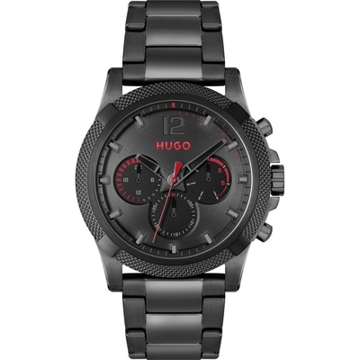 Product Ανδρικό Ρολόι Hugo 1530296 (47mm) Μεταλλικό Μπρασελέ Μαύρο base image