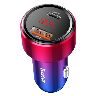 Product Φορτιστής Αυτοκινήτου Baseus Magic USB + USB-C QC 4.0 PD 45W (Red+Blue) base image