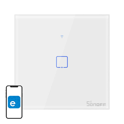 Product Smart Διακόπτης Sonoff Χωνευτός WiFi & RF 433 T1 EU TX (1 κανάλι) (Λευκό) base image