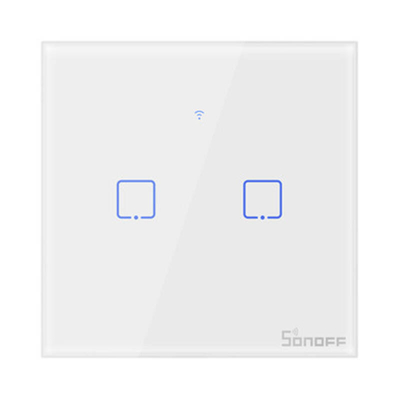 Product Ενδιάμεσος Διακόπτης Smart Switch WiFi + RF 433 Sonoff T1 EU TX (2-channel) base image