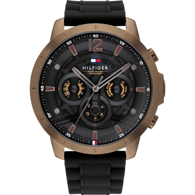 Product Ανδρικό Ρολόι Tommy Hilfiger 1710491 (50mm) Καουτσούκ Λουράκι Μαύρο base image