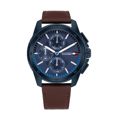 Product Ανδρικό Ρολόι Tommy Hilfiger 1710632 (44mm) Δερμάτινο Λουράκι Καφέ base image
