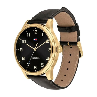 Product Ανδρικό Ρολόι Tommy Hilfiger 1791660 (44mm) Δερμάτινο Λουράκι Μαύρο base image