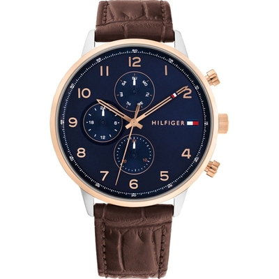 Product Ανδρικό Ρολόι Tommy Hilfiger 1791987 (44mm) Δερμάτινο Λουράκι Καφέ base image